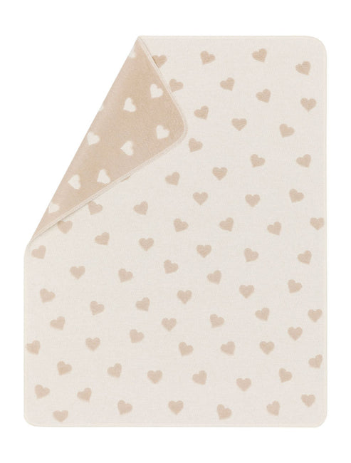 Carla Baby Blanket- Beige Hearts All Over by Indigo 11