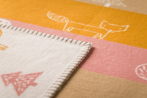 Lena Baby Blanket- Offwhite Forest Animals by Indigo 11