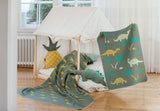 Juwel Baby Blanket- Green Dinos by Indigo 11