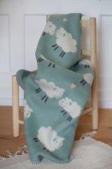 Mila Baby Blanket- Green Sheep All Over by Indigo 11