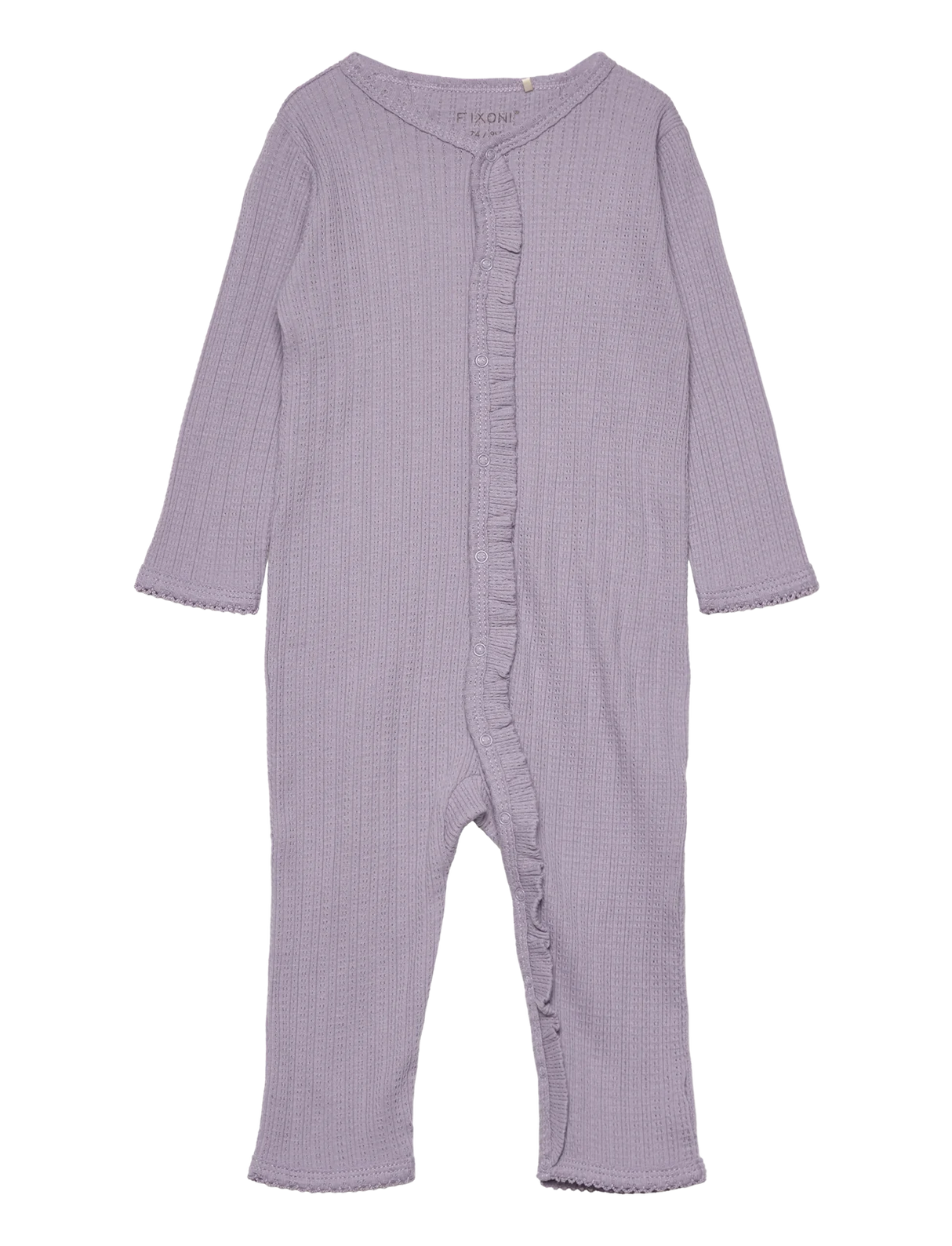 Long Sleeve Pointelle Romper - Lavender Gray by Fixoni