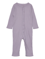 Long Sleeve Pointelle Romper - Lavender Gray by Fixoni