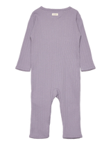 Long Sleeve Pointelle Romper - Lavender Gray by Fixoni