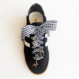 Black + White Gingham Sneaker Charm Set by Leo + Lee