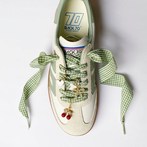 Green Gingham Sneaker Charm Set by Leo + Lee