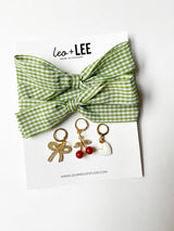 Green Gingham Sneaker Charm Set by Leo + Lee