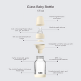 Baby Glass Bottle Set 4oz Silicone- Blush (Slow Flow) by Bibs