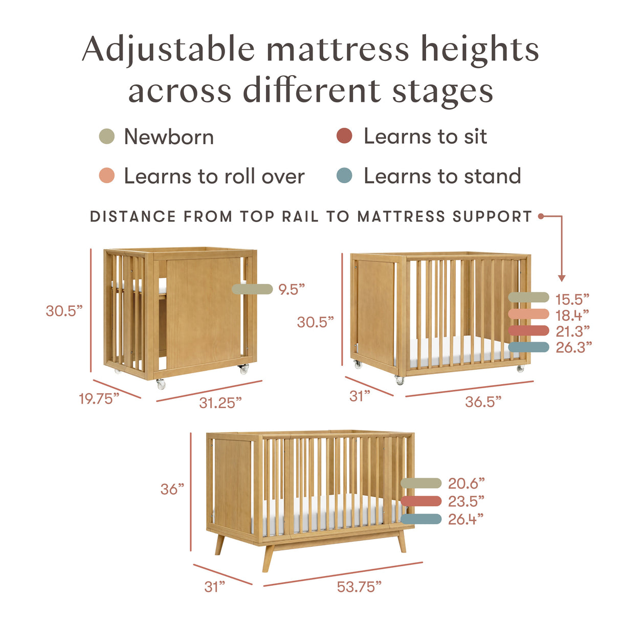 Babyletto Palma 8-in-1 Convertible All-Stages Crib with Bassinet & Toddler Bed Kits