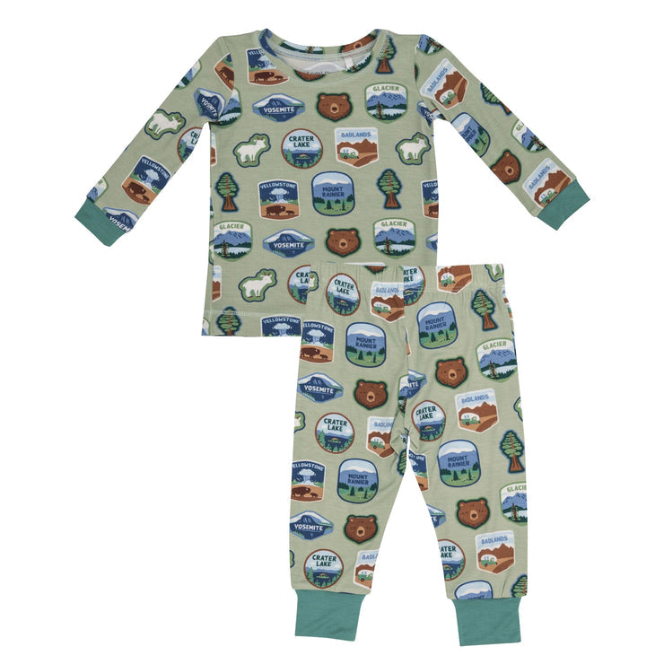 Long Sleeve Loungewear Set in National Parks Patches by Angel Dear
