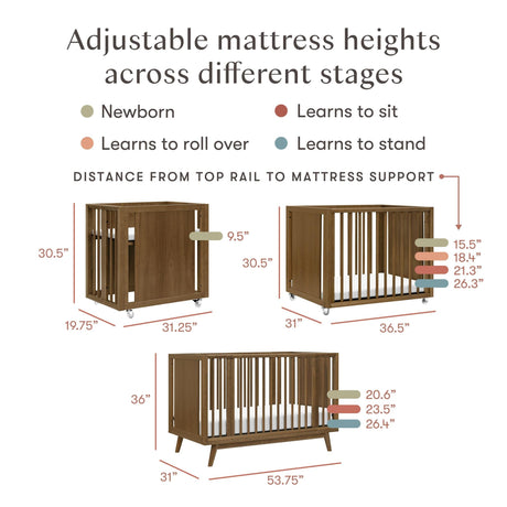 Babyletto Palma 8-in-1 Convertible All-Stages Crib with Bassinet & Toddler Bed Kit