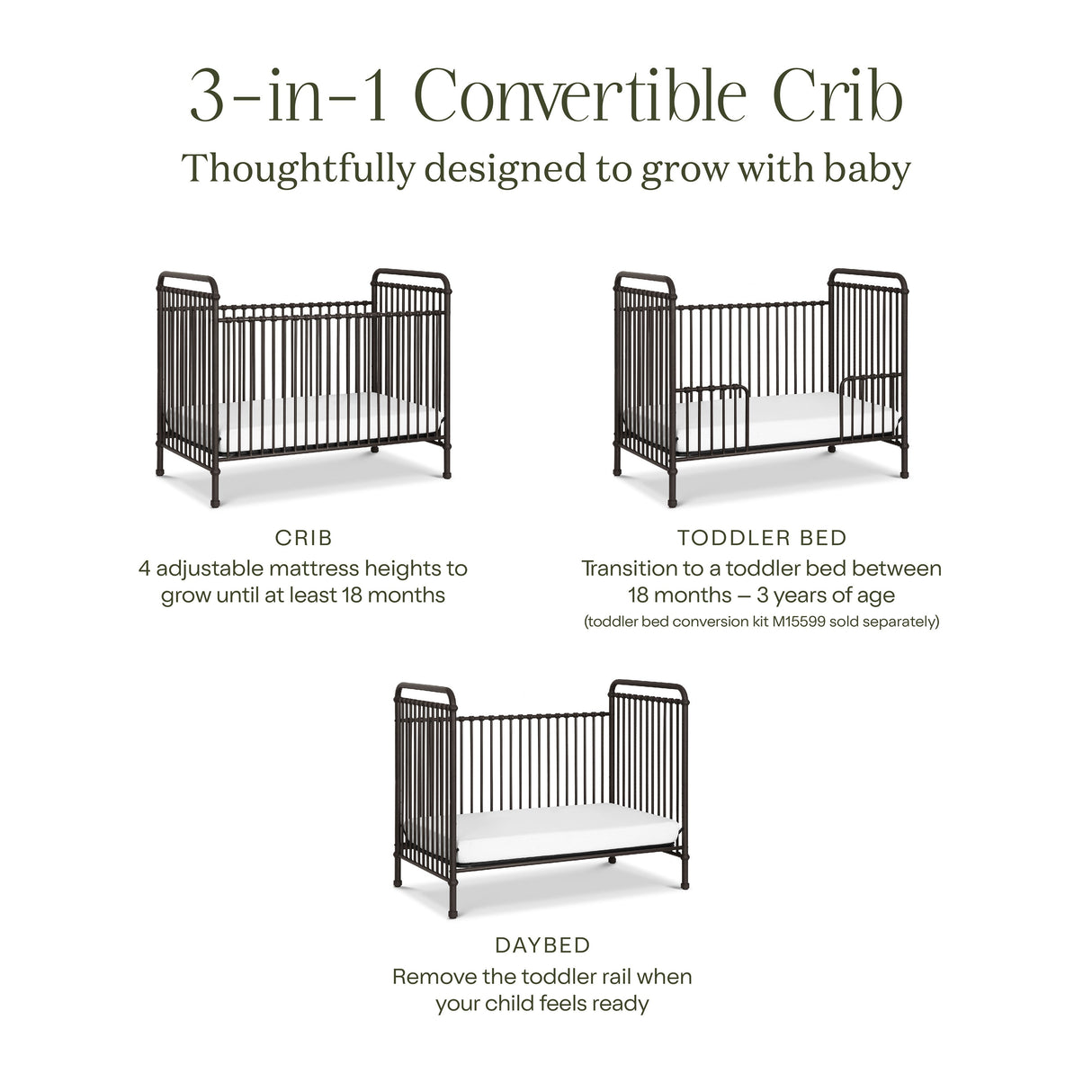 Namesake Abigail 3-in-1 Convertible Crib