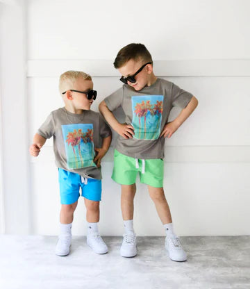 Raw Edge Harem Short - Electric Blue by Little Bipsy