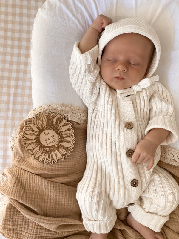 Ribbed Romper - Milk in Newborn by Little B's Nursery – Pi Baby