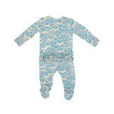 2-Way Ruffle Back Zipper Footie in Mermaid Scale by Angel Dear