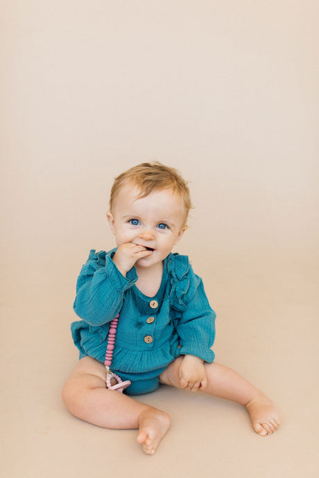 Grace Pacifier Clip- Mauvewood by Chewable Charm