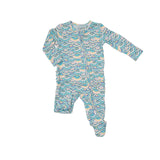 2-Way Ruffle Back Zipper Footie in Mermaid Scale by Angel Dear