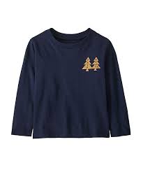 Baby Long-Sleeved Graphic T-Shirt - Silent Flight: New Navy by Patagonia