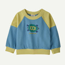 Baby Crew Sweatshirt- Island Turtle: Shore Blue by Patagonia