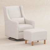 Babyletto Toco Swivel Glider and Ottoman in Eco-Performance Fabric | Water Repellent & Stain Resistant