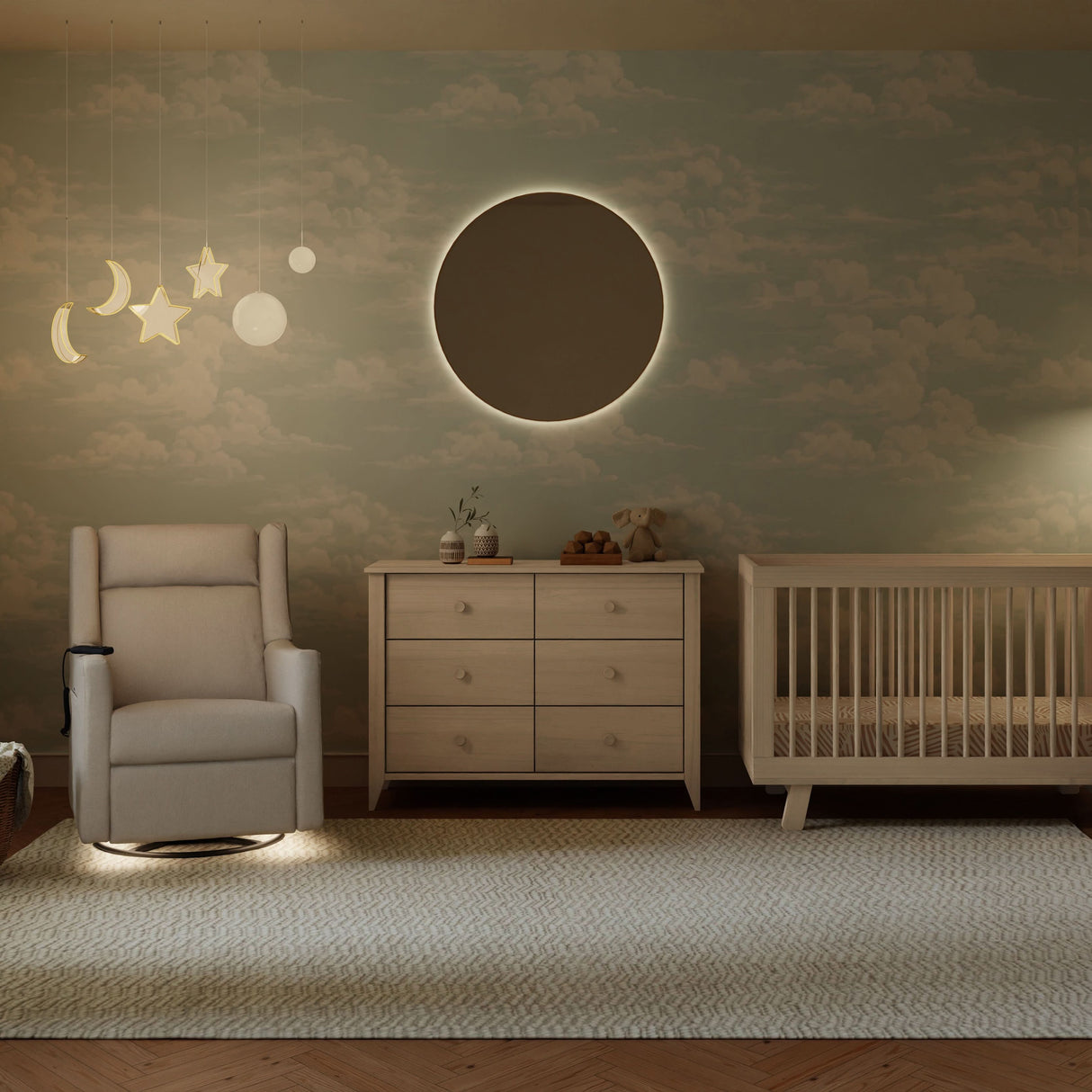 Babyletto Kiwi Deluxe Power Recliner & Swivel Glider with Heat and Massage