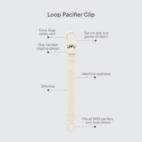 Pacifier Clip Loop- Ivory by Bibs