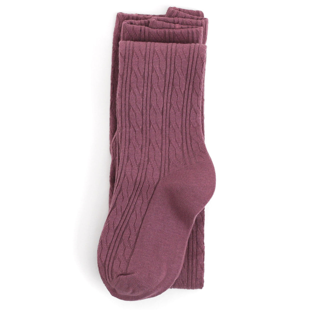 Mauve Cable Knit Tights by Little Stocking Co.