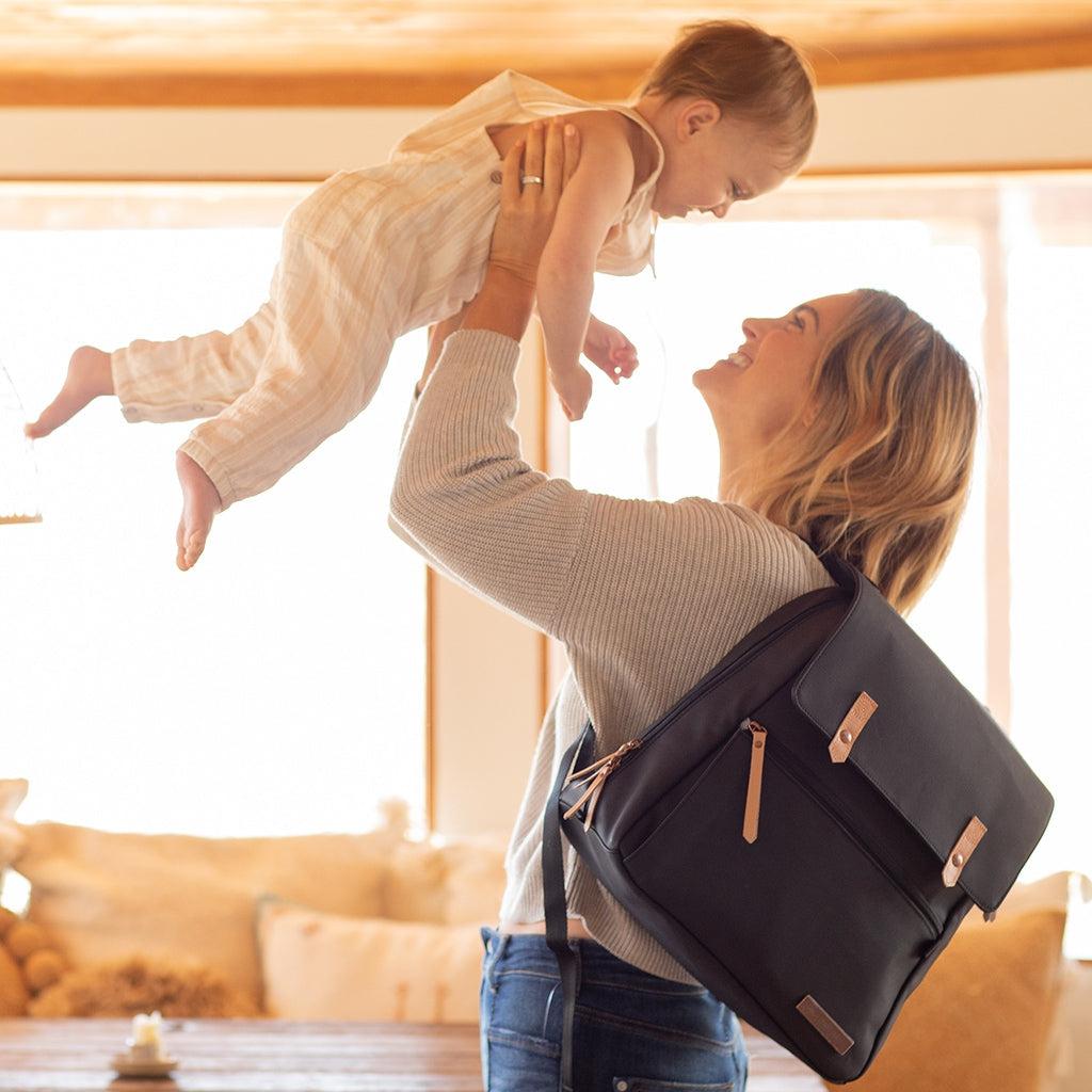 Meta Backpack in Black Matte Canvas by Petunia Pickle Bottom