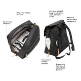 Meta Backpack in Black Matte Canvas by Petunia Pickle Bottom