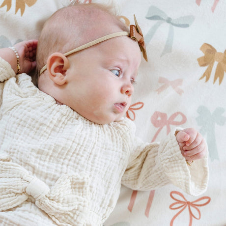 Minky/Lush Mini Blanket- Bows by Saranoni