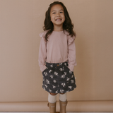 Organic Corduroy Skirt - Navy Bloom by Makemake