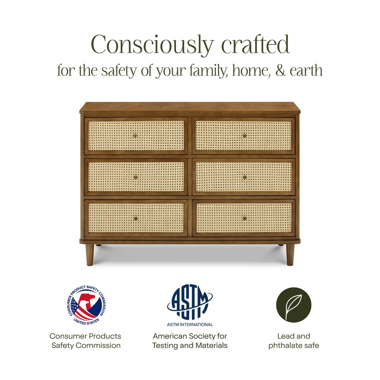 Namesake Marin with Cane 6-Drawer Dresser