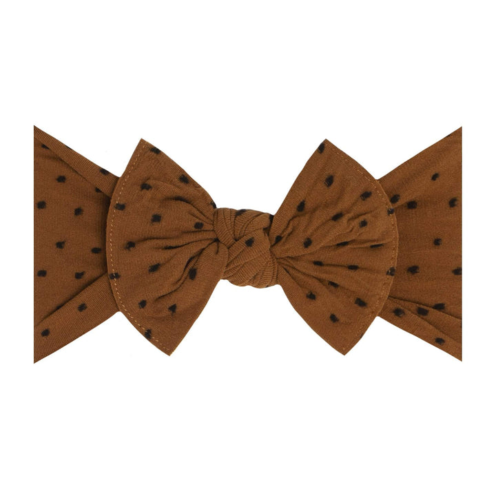 Patterned Shabby Knot: Saddle/Black Dot by Baby Bling