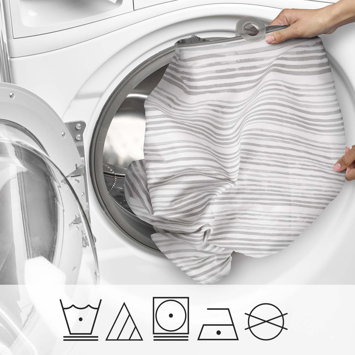 nursing cover in grey watercolor stripes by boppy