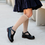 Oat Fancy Lace Top Knee High Socks by Little Stocking Co.
