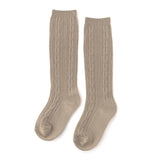 Oat Cable Knit Knee High Socks by Little Stocking Co.