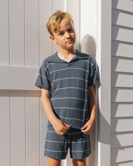 Chandler Knit Short || Navy Stripe by Rylee + Cru