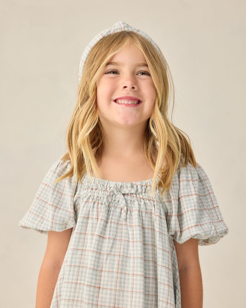 Sabrina Mini Dress ||  Light Blue Plaid by Rylee + Cru