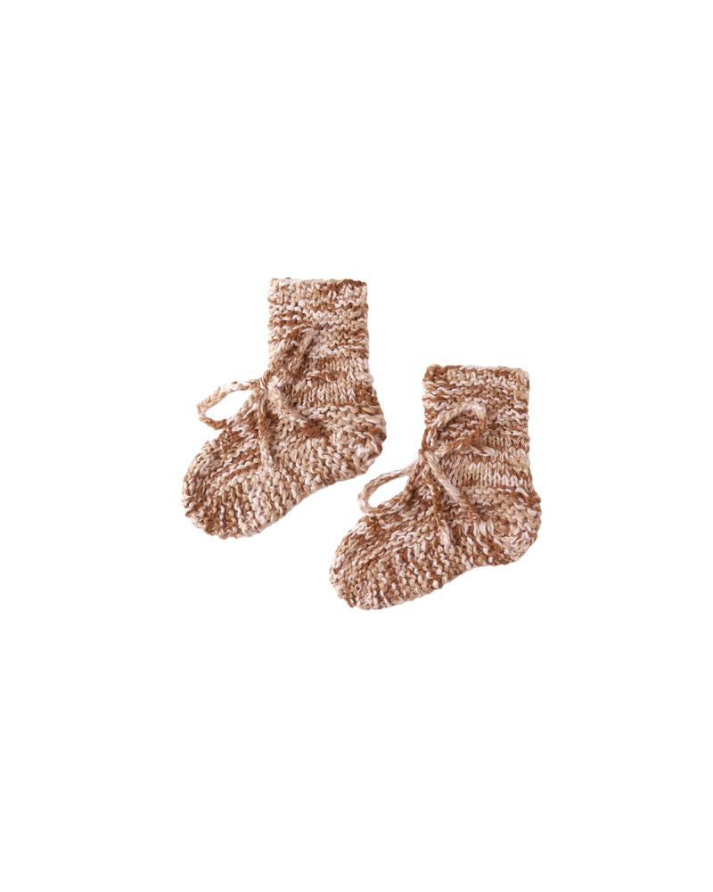 Knit Booties || Heathered Cedar by Quincy Mae