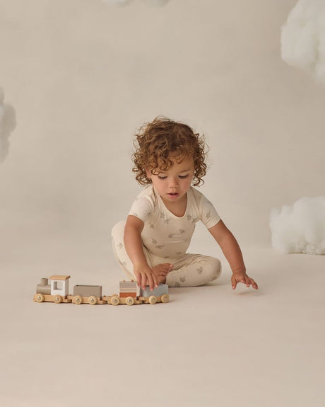 Bamboo Short Sleeve Pajama Set || Elephants by Quincy Mae