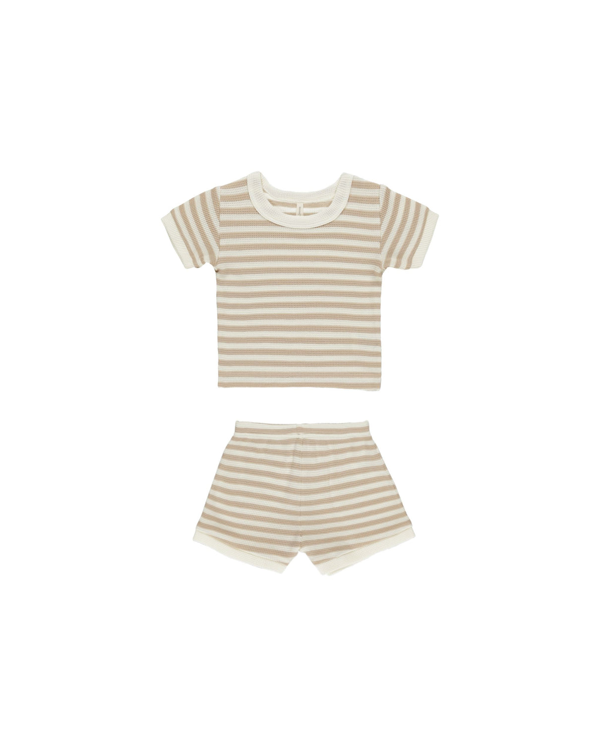 Waffle Shortie Set || Oat Stripe by Quincy Mae