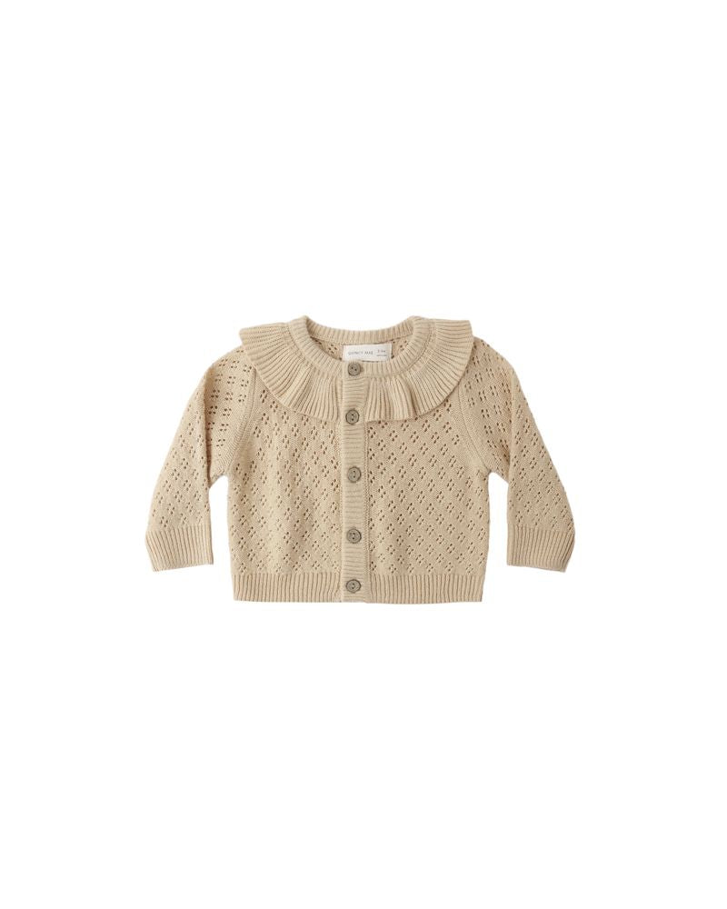Ruffle Collar Cardigan || Butterscotch by Quincy Mae