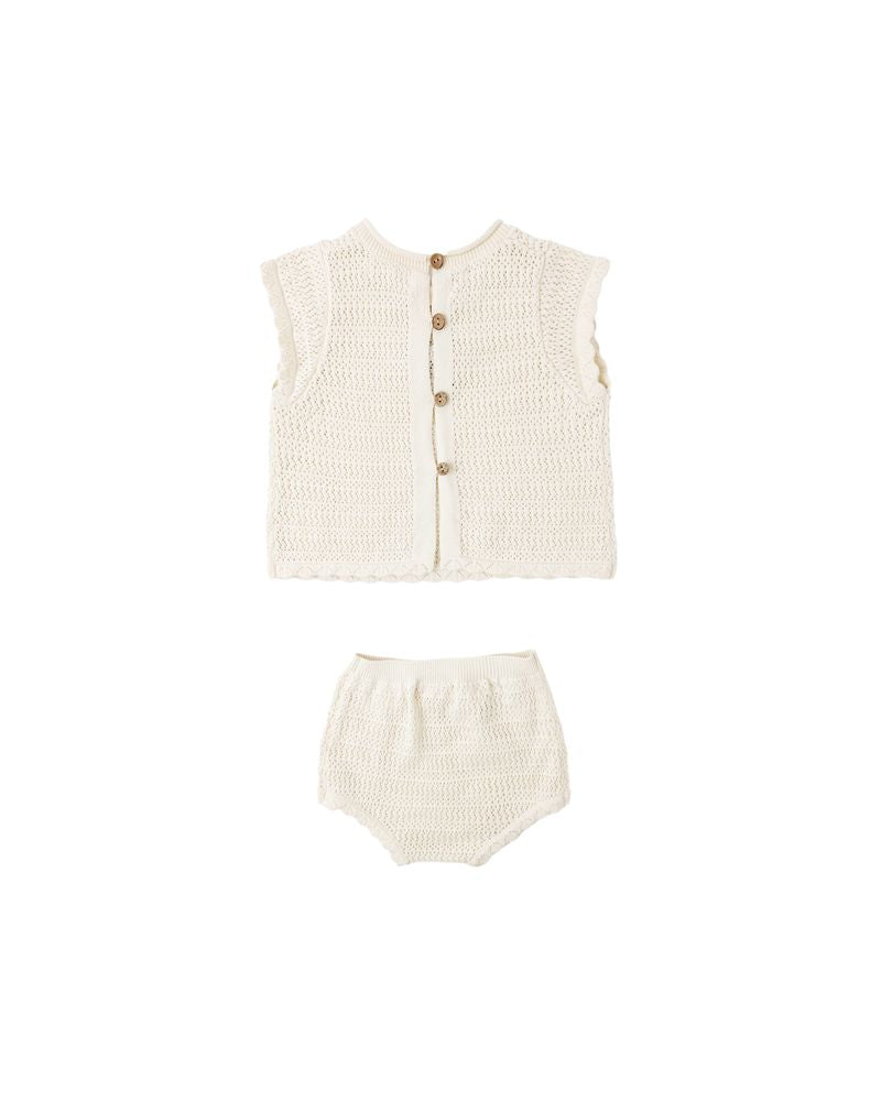 Scallop Knit Baby Set || Natural by Rylee + Cru