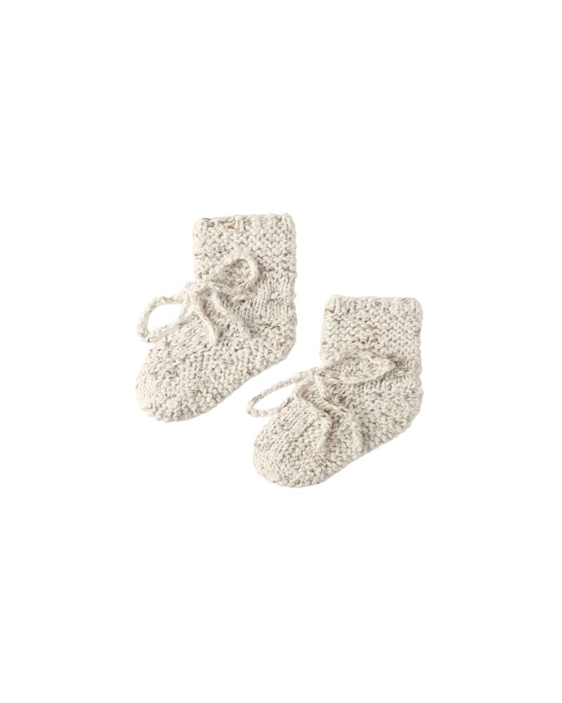 Knit Booties || Natural Confetti by Quincy Mae