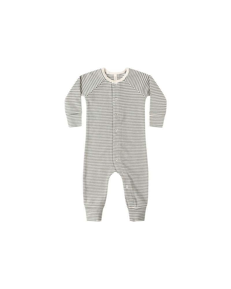 Pointelle Long John || Forest Stripe by Quincy Mae