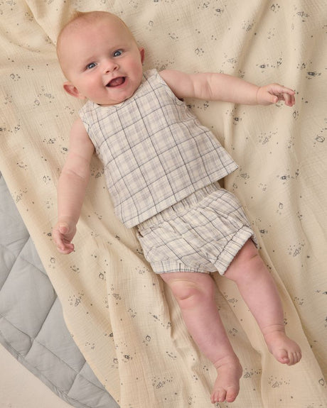 Woven Tank Set || Blue Plaid by Quincy Mae