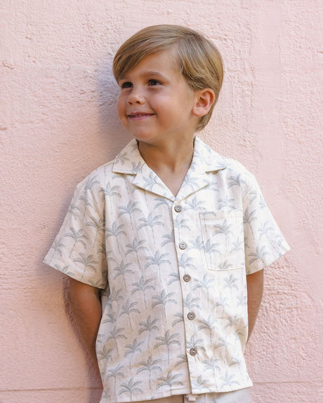 Lapel Collar Shirt || Palm Trees by Rylee + Cru