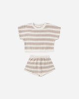 Relaxed Summer Knit Set || Oat Stripe by Quincy Mae