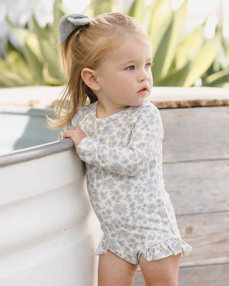 Olivia Rashguard One-Piece || Blue Floral by Quincy Mae