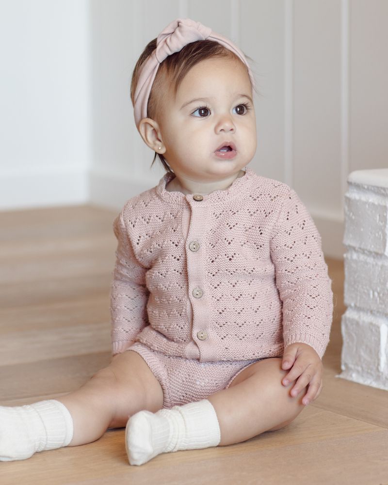 Scalloped Cardigan || Blush by Quincy Mae