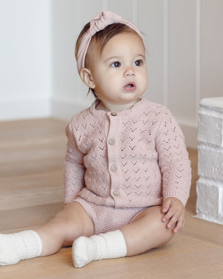 Scalloped Cardigan || Blush by Quincy Mae